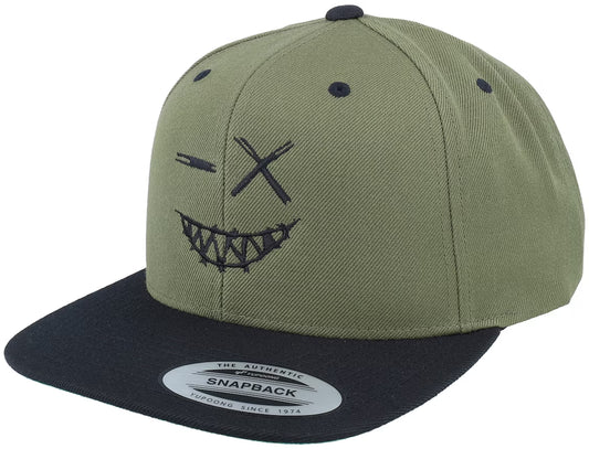 Verrückter Smiley Schwarz/Oliv/Schwarz Snapback